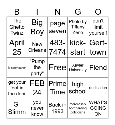 BINGO Card