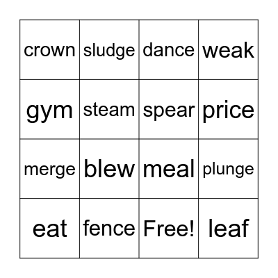 Sonday L34 Bingo Card