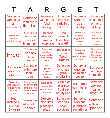 GTKY East Region Bingo Card