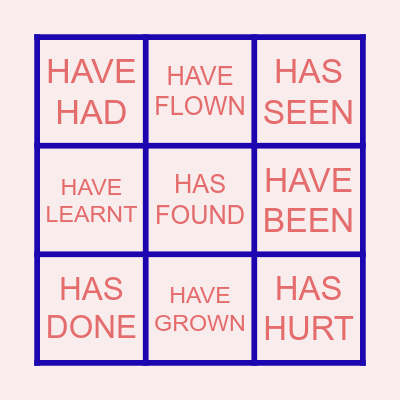 PRESENT PERFECT BINGO Card