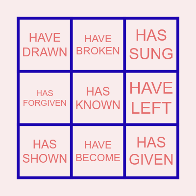 PRESENT PERFECT BINGO Card