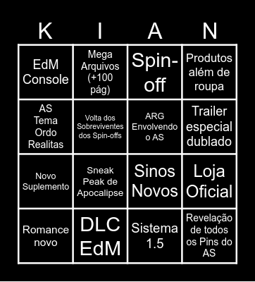 Segredos Revelados Bingo Card