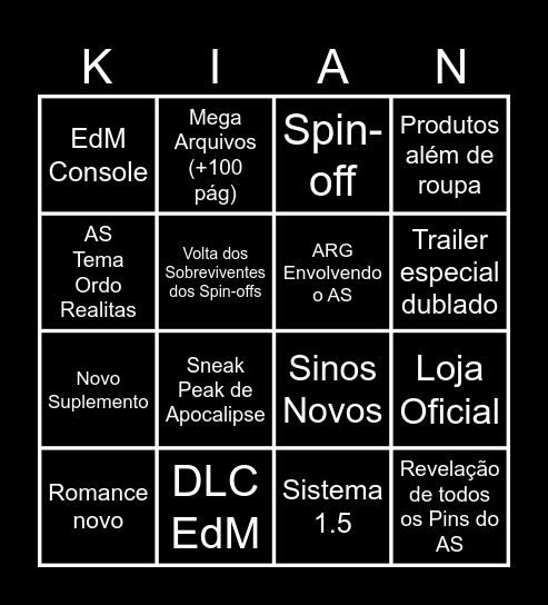 Segredos Revelados Bingo Card