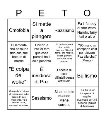 BRADPETO Bingo Card