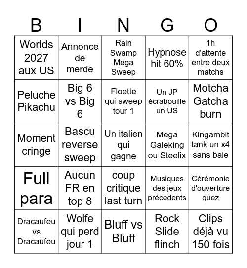 Bingo Worlds Bingo Card