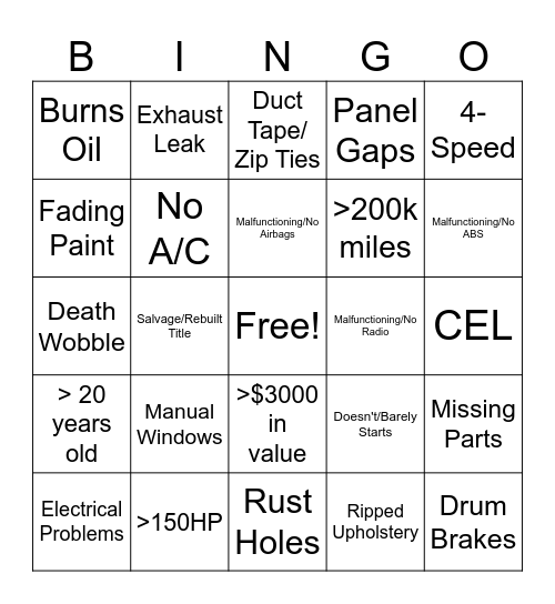 Ecobox Bingo Card