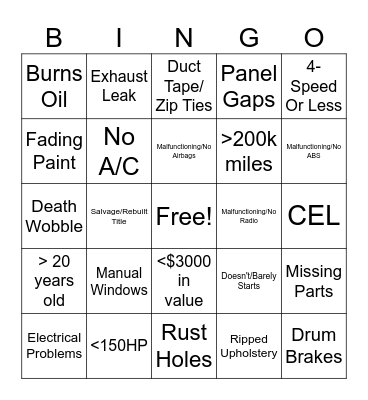 Ecobox Bingo Card