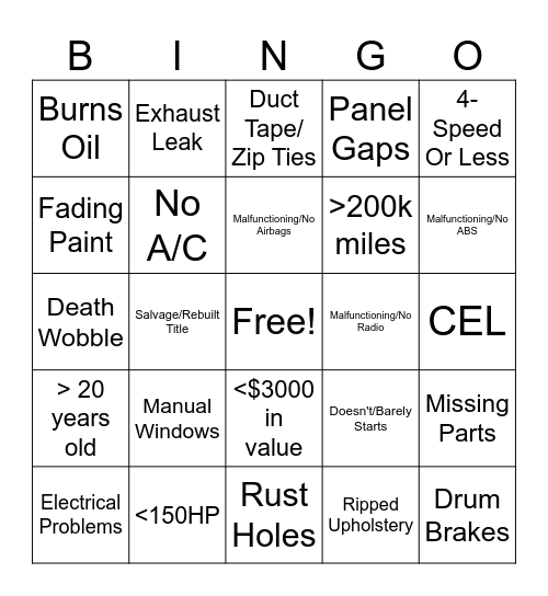 Ecobox Bingo Card