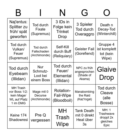 HICYM T6 Bingo Card