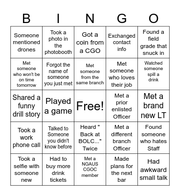 NGAUS CGO Mixer Bingo Card