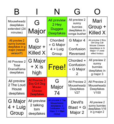 Deepfakes Bingo Card