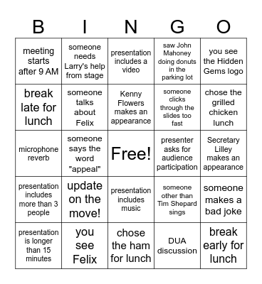 Hidden Gems of DES Bingo Card