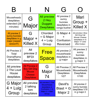 Deepfakes Bingo Card