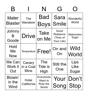 Tropic Bingo26 Bingo Card