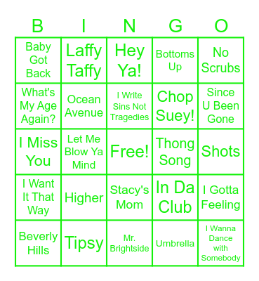 4 Years of KenzLIT Music Bingo Card