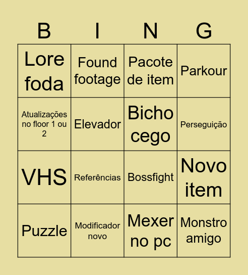 THE ARCHIVES Bingo Card