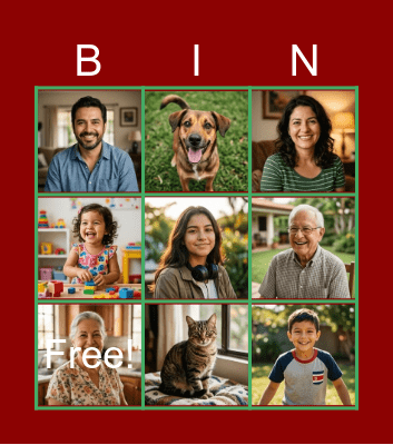 Bingo Familiar Bingo Card