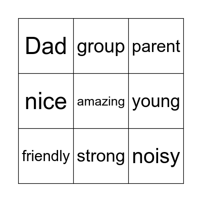 GROUP 1 A Bingo Card