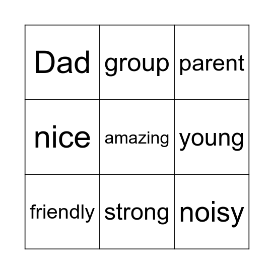 GROUP 1 A Bingo Card
