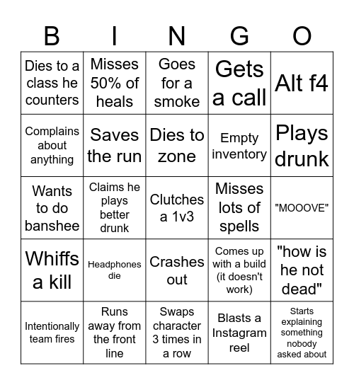 piima bingo Card