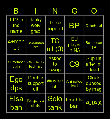 Luth3rn Bingo Card