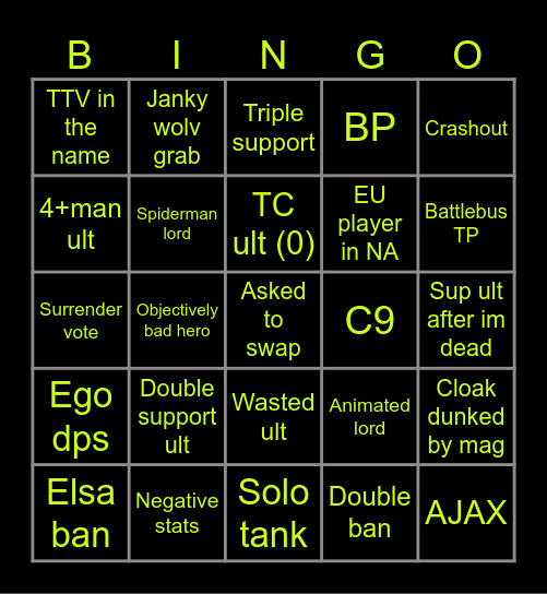 Luth3rn Bingo Card