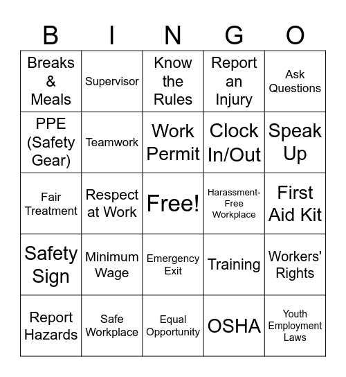 Operations: Workplace Ready Bingo Card