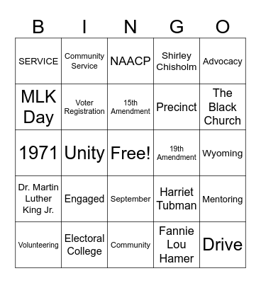 Season of Service: B-INGO for Good Bingo Card