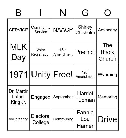 Season of Service: B-INGO for Good Bingo Card