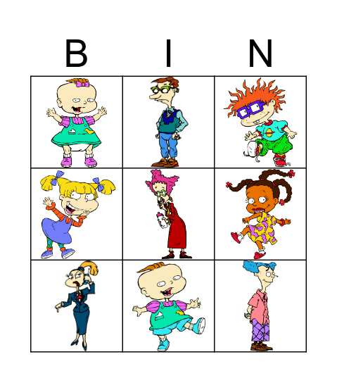 Rugrats characters Bingo Card
