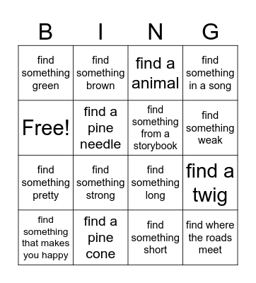 Trail bingo Card