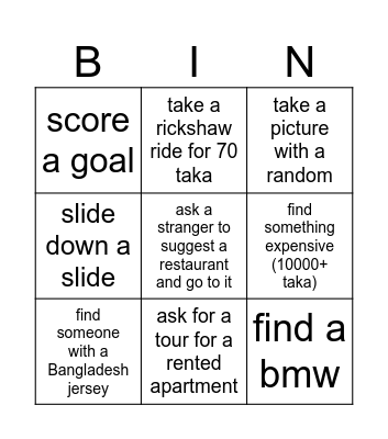Balesh Bingo Card