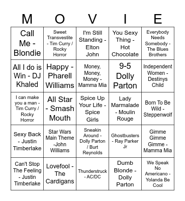 MOVIE ROUND Bingo Card