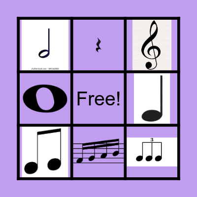 Musical Symbol Bingo Card