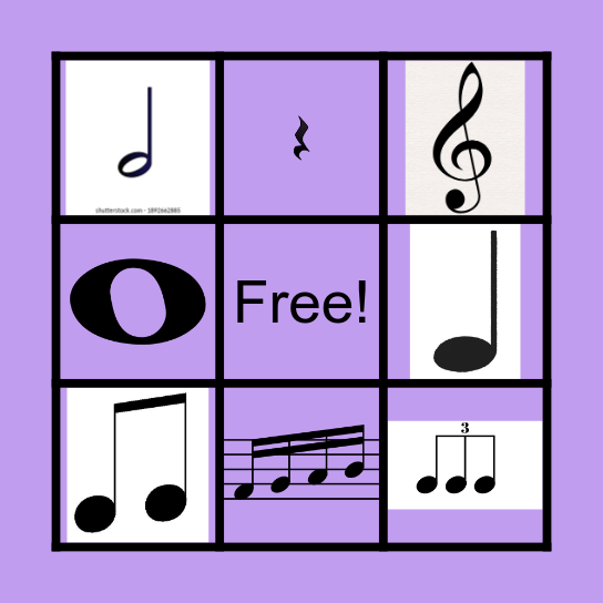 Musical Symbol Bingo Card