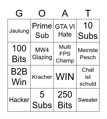 KayzahR Bingo Card