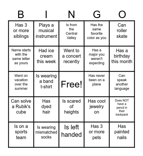 Beta Psi Psi BINGO! Bingo Card
