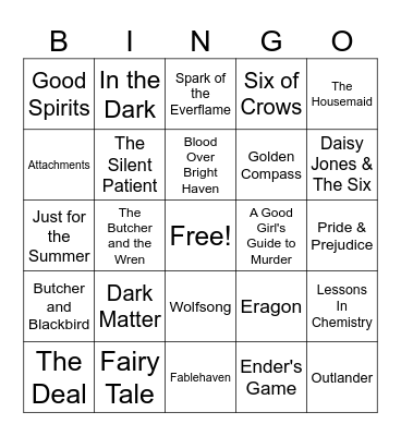 Bookish Bingo Card