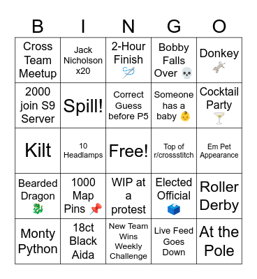 Steotchalong 9 Bingo Card