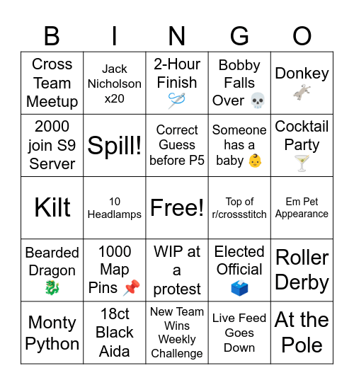 Steotchalong 9 Bingo Card