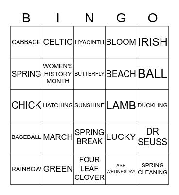 MARCH - PAPER PAWS Bingo Card