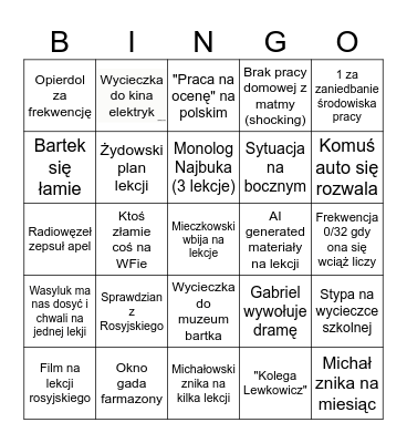 ZSE Bingo Card