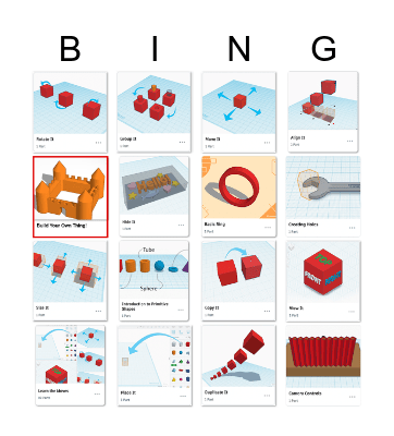 TINKERCAD BINGO Card