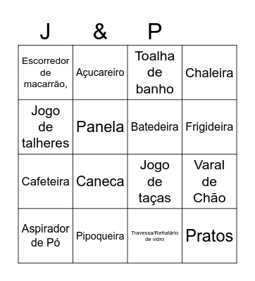 Chá de Casa Nova Bingo Card