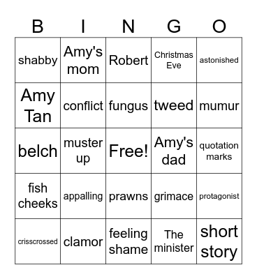 "Fish Cheeks" Bingo! Bingo Card