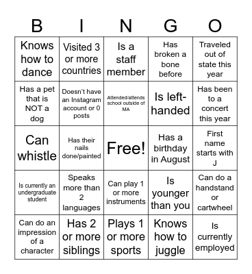BCKEC Find Someone Who... Bingo Card