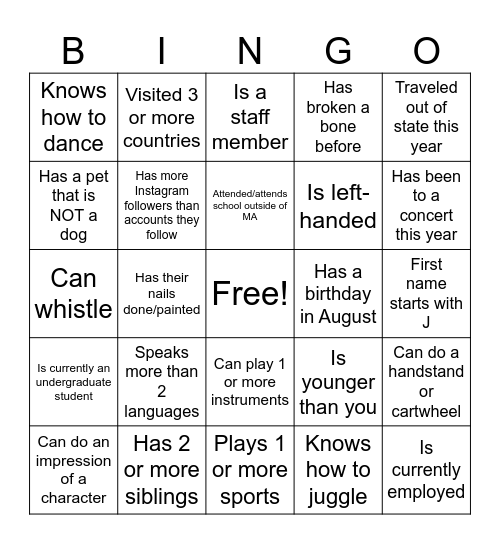 BCKEC Find Someone Who... Bingo Card