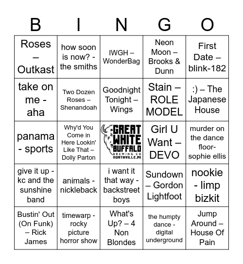 Nolan's Mix 6.0 Bingo Card