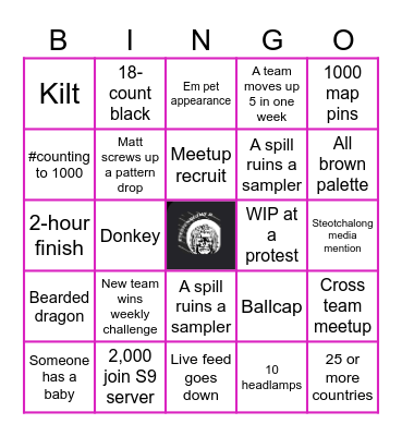 Steotchalong 9 Bingo Card