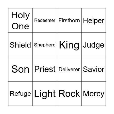 Finding Christ in the Psalms Bingo Card